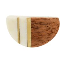 Half Moon Marble Wooden Cabinet Knobs